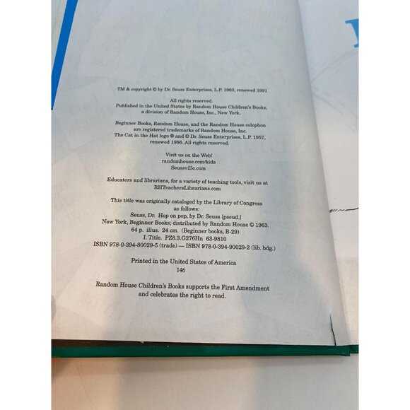 Vintage Dr. Seuss Hop on Pop Hardcover Children's Book - Picture 5 of 7